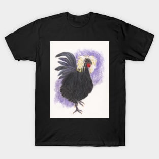 Old Weird Harold, White Crested Black Polish Rooster T-Shirt